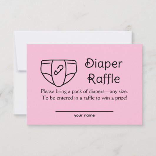 Dappere Raffle Baby Girl Pink Shower Enclosure Kaa Kaart (Voorkant)