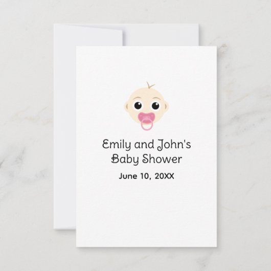 Dappere Raffle Baby Girl Pink Shower Enclosure Kaa Kaart (Achterkant)