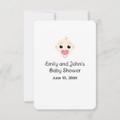 Dappere Raffle Baby Girl Pink Shower Enclosure Kaa Kaart (Achterkant)