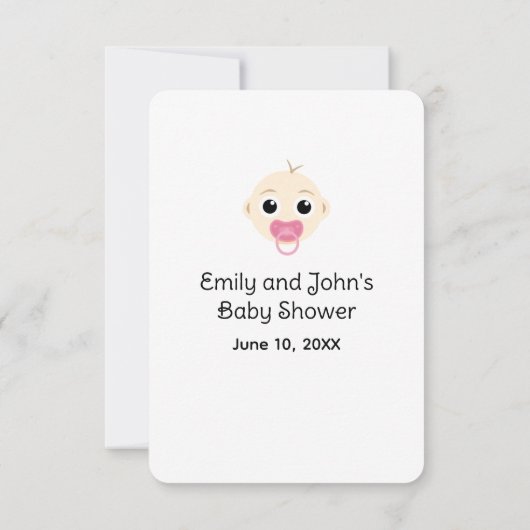 Dappere Raffle Baby Girl Pink Shower Enclosure Kaa Kaart (Achterkant)