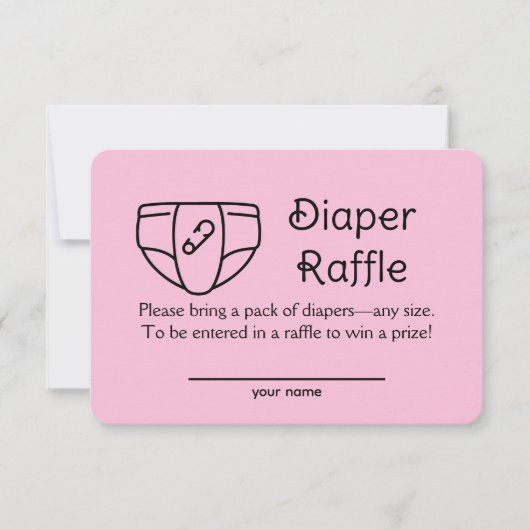 Dappere Raffle Baby Girl Pink Shower Enclosure Kaa Kaart (Voorkant)