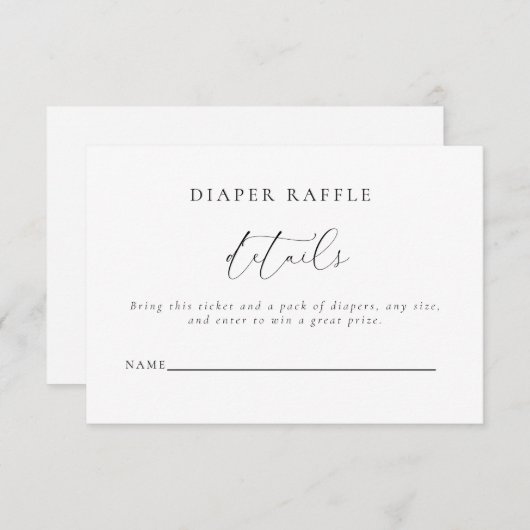 Dappere Raffle Baby shower Enclosure Card Kaart (Voorkant / Achterkant)