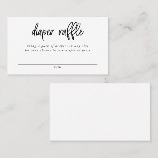 Dappere Raffle-behuizing Visitekaartje (Voorkant / Achterkant)