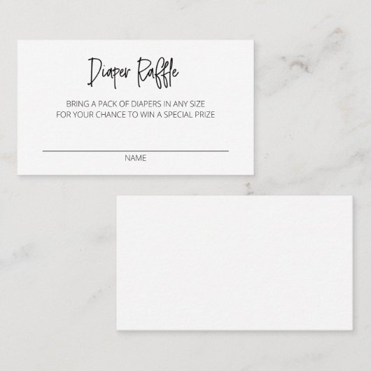 Dappere Raffle-behuizing Visitekaartje (Voorkant / Achterkant)