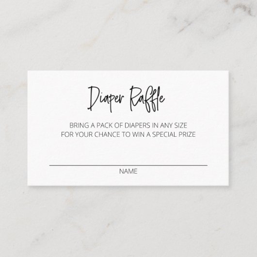 Dappere Raffle-behuizing Visitekaartje (Voorkant)