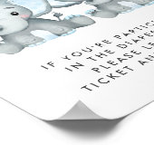 Dappere Raffle Elephant Twin Baby Boys Shower Poster (Hoek)