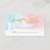 Dappere Raffle Gold Glitter Pink & Blue Waterverf Informatiekaartje (Voorkant)