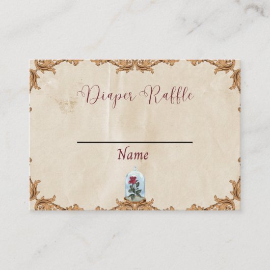 Dappere Raffle-kaart, betoverend roos Visitekaartje (Voorkant)