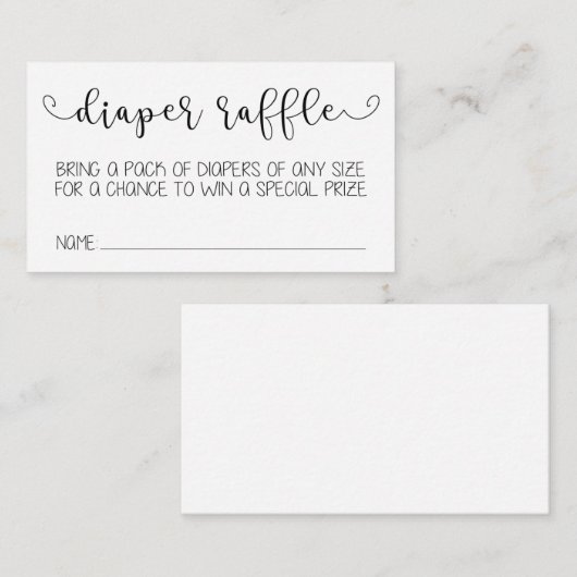 Dappere Raffle-kaart Informatiekaartje (Voorkant / Achterkant)