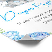 Dappere Raffle Sign Blue Elephant Baby Boy Shower Poster (Hoek)