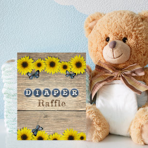 Dappere Raffle Table Rustic Sunflower Baby shower Poster