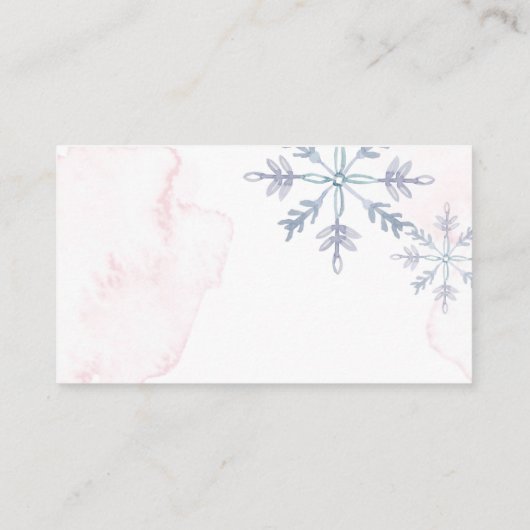 Dappere Raffle Winter Pink Floral Pine Trees Informatiekaartje (Achterkant)