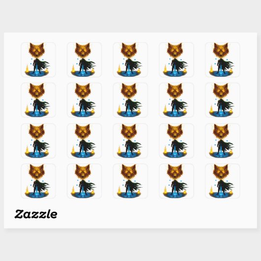 Dappere Ridder Gevechtsklaar Vierkante Sticker (Vel)
