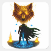 Dappere Ridder Gevechtsklaar Vierkante Sticker (Voorkant)