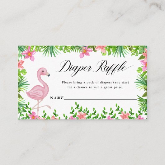 Dappere roze flamingo Tropical Flowers Informatiekaartje (Voorkant)