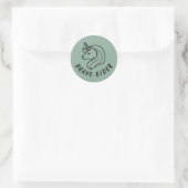Dappere Ruiter Groen Ronde Sticker (Tas)