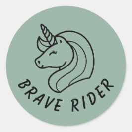 Dappere Ruiter Groen Ronde Sticker