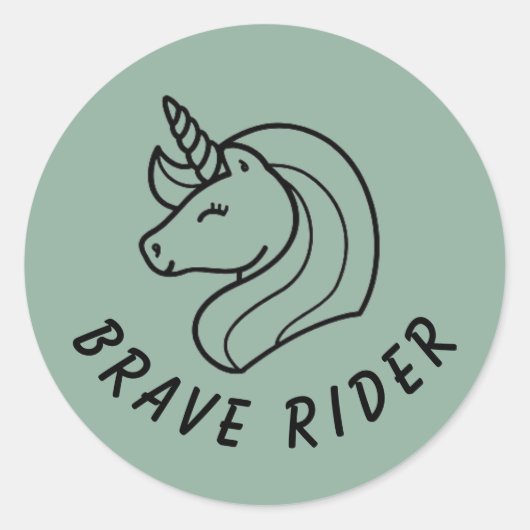 Dappere Ruiter Groen Ronde Sticker (Voorkant)