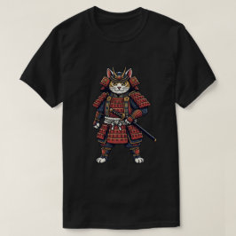 Dappere Samurai Kat Krijger T-shirt