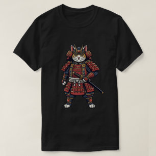 Dappere Samurai Kat Krijger T-shirt
