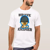 Dappere soldaat teddybeer in donker shirt (Voorkant)