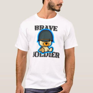 Dappere soldaat teddybeer in donker shirt