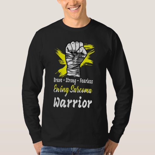 Dappere Sterke Onbevreesde Ewing Sarcoma Warrior Y T-shirt (Voorkant)