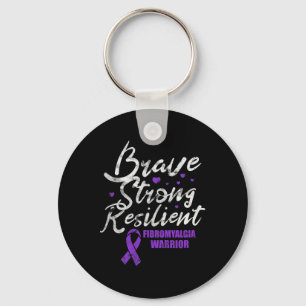 Dappere Sterke Veerkrachtige Fibro Awareness Grung Sleutelhanger