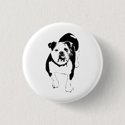 Dappere Stip, Bulldog Badge Ronde Button 3,2 Cm (Voorkant)