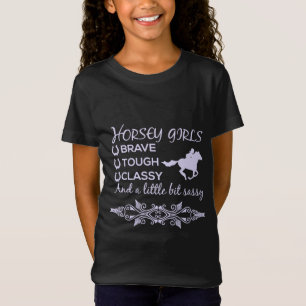 Dappere Tough Klasse Paard Meisje T-shirt