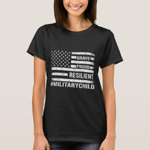Dappere Trots Sterke Militair Kinderen Militair Ki T-shirt