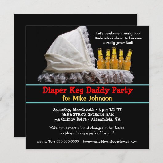 Dappere uitnodigingen van de Keg-partij - Nieuwe p (Voorkant / Achterkant)