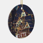 Dappere Vliegende Wallendas Trapezecircusact Keramisch Ornament (Rechts)