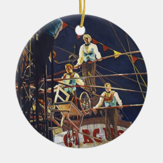 Dappere Vliegende Wallendas Trapezecircusact Keramisch Ornament (Voorkant)
