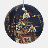 Dappere Vliegende Wallendas Trapezecircusact Keramisch Ornament (Achterkant)