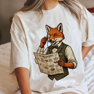 Dappere Vos Met Monocle En Kip Menu Tri-Blend Shirt