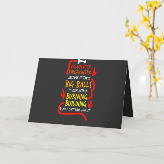 Dappere Vrijwillige Brandweerman Kaart (Gele Bloem)