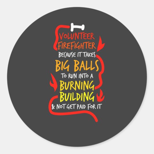 Dappere Vrijwillige Brandweerman Ronde Sticker (Voorkant)