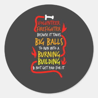 Dappere Vrijwillige Brandweerman Ronde Sticker