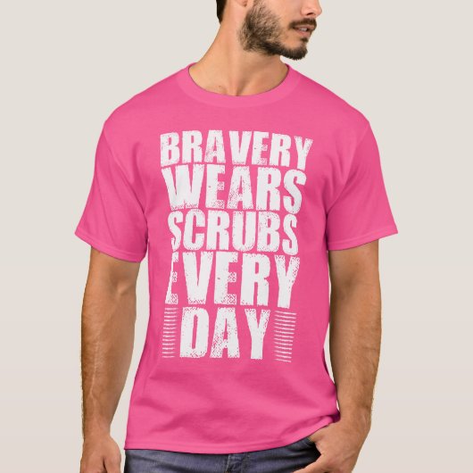 Dapperheid draagt elke dag scrubs t-shirt (Voorkant)