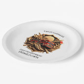 Dapperheid en toewijding brandweer papieren bordje (Gekanteld)