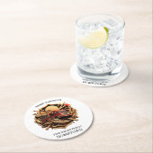 Dapperheid en toewijding brandweer ronde kartonnen onderzetter (Insitu)