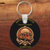 Dapperheid en toewijding brandweer sleutelhanger (Achterkant)