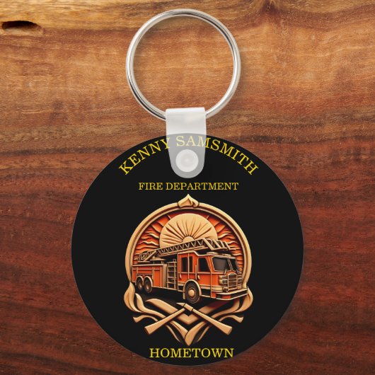 Dapperheid en toewijding brandweer sleutelhanger (Achterkant)