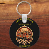 Dapperheid en toewijding brandweer sleutelhanger (Voorkant)