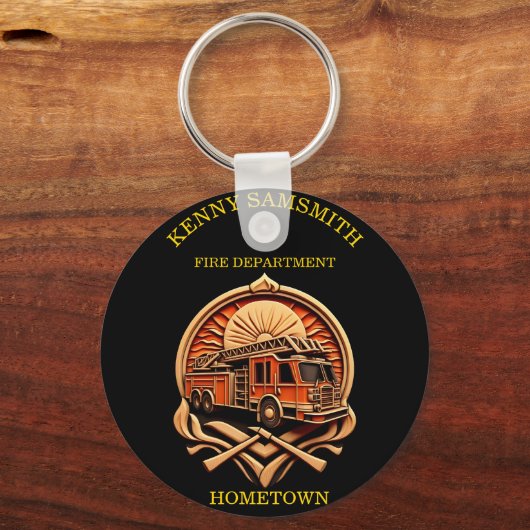 Dapperheid en toewijding brandweer sleutelhanger (Voorkant)