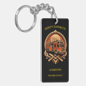 Dapperheid en toewijding brandweer sleutelhanger (Voorkant Links)
