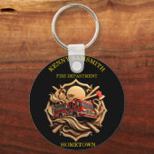 Dapperheid en toewijding brandweer sleutelhanger (Voorkant)