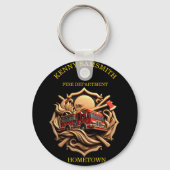 Dapperheid en toewijding brandweer sleutelhanger (Achterkant)