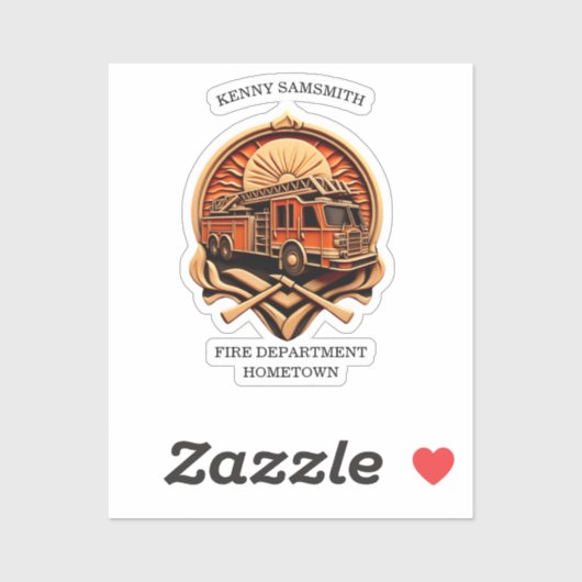 Dapperheid en toewijding brandweer sticker (Vel)